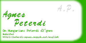 agnes peterdi business card